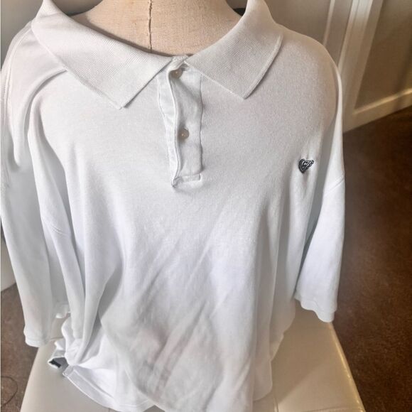 🤍 Chaps White Polo Shirt | Heart Logo | Classic Fit | Casual Staple - Picture 1 of 5
